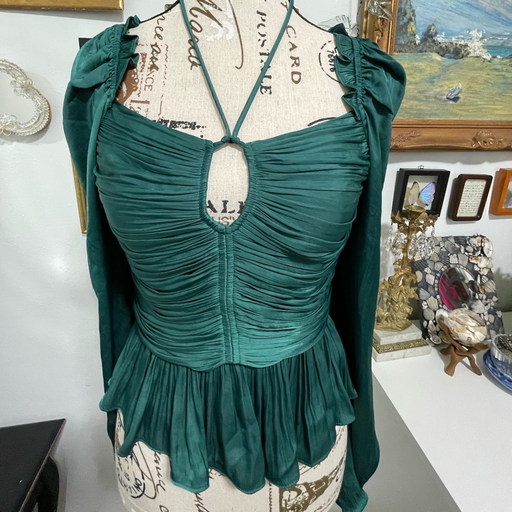 House of Harlow 1960 Teal Halter Dress